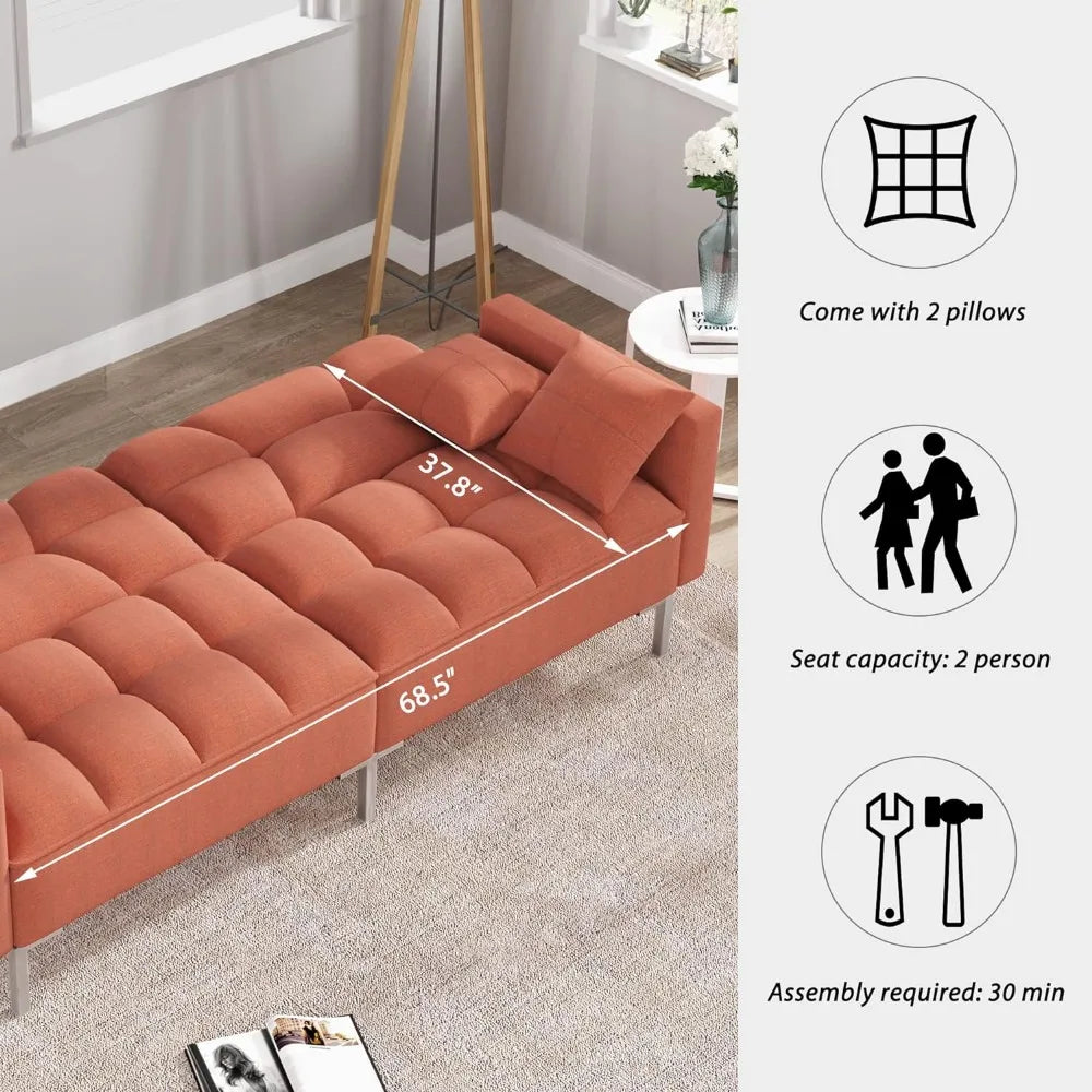 Convertible Upholstered Sofa Couch Bed