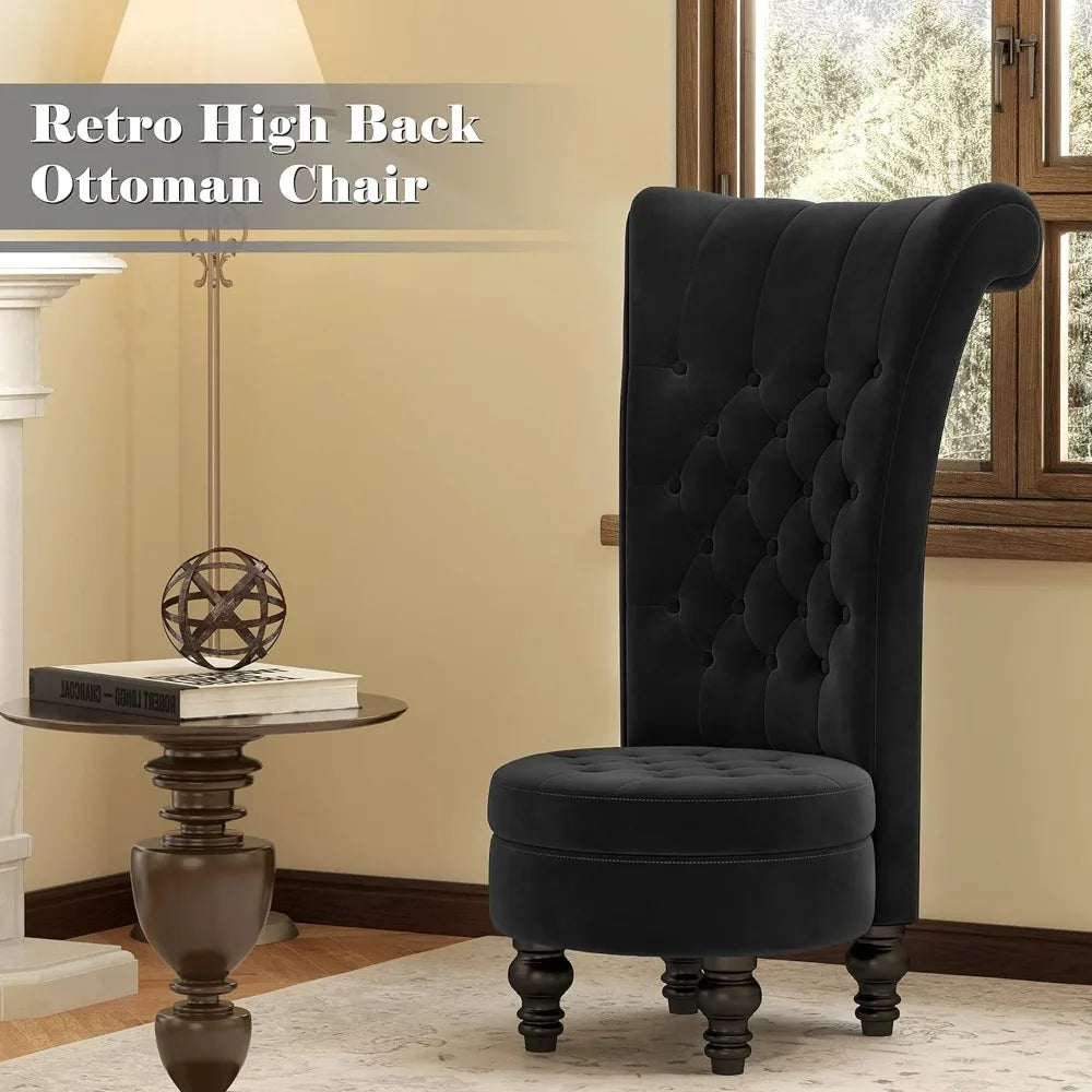 Retro High Back Armless Chair