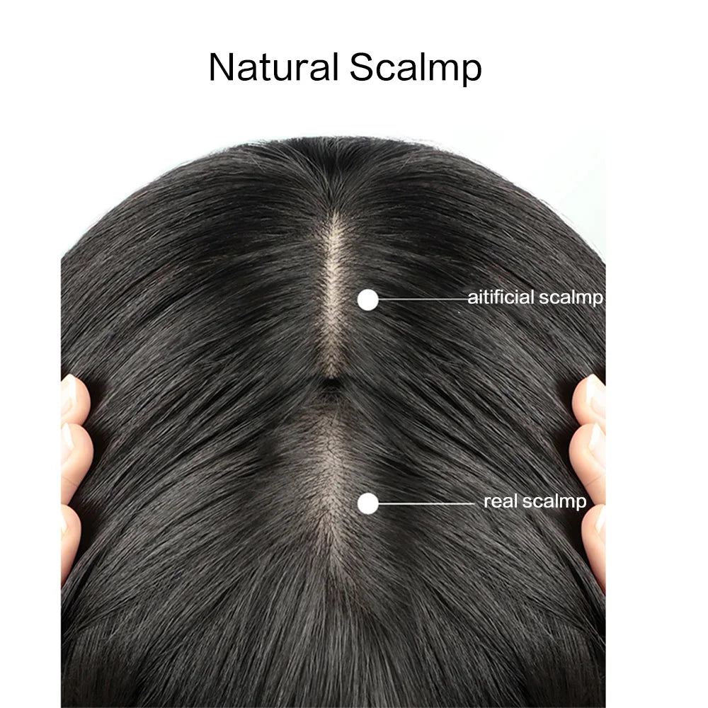 Synthetic Partial Curtain Bangs