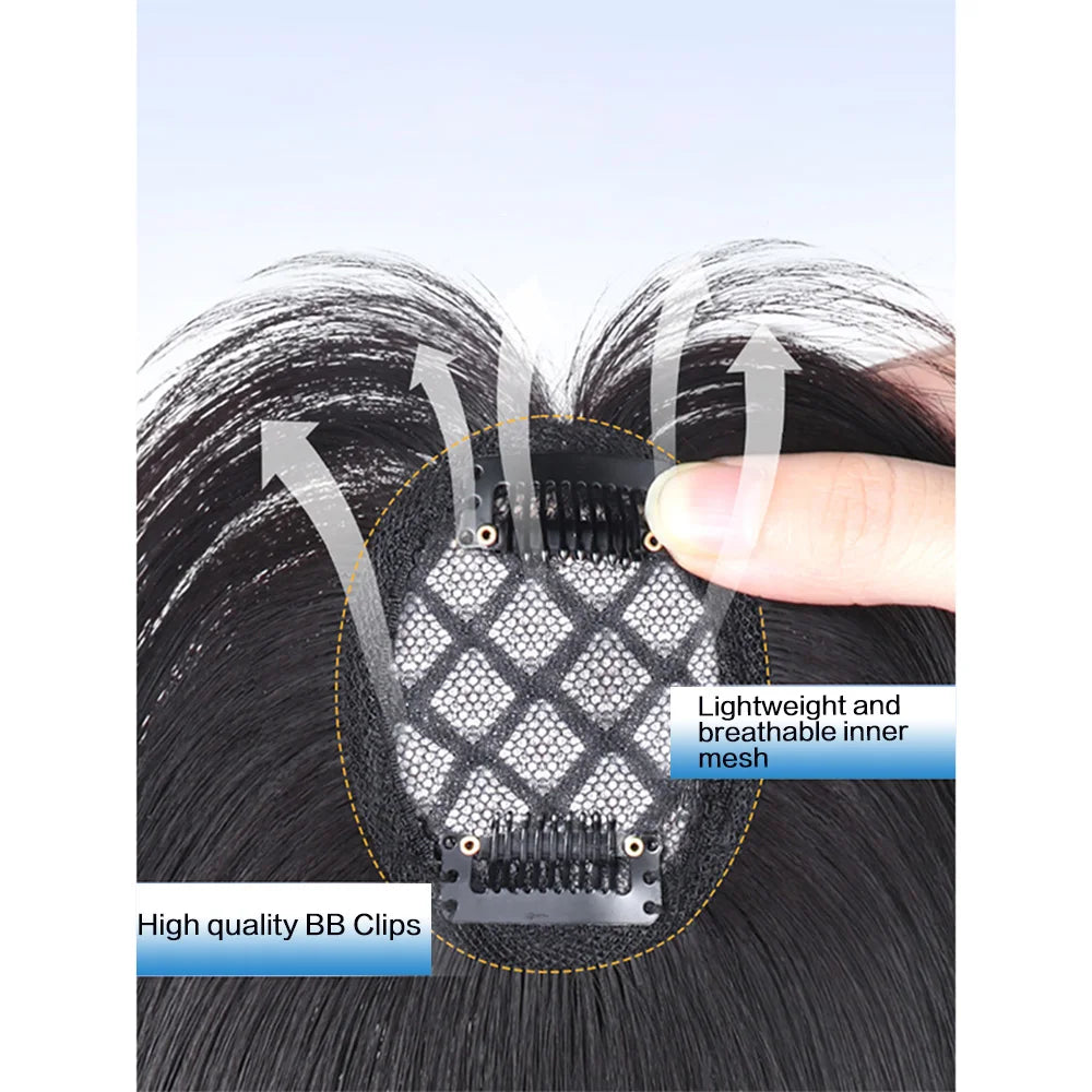 Synthetic Partial Curtain Bangs