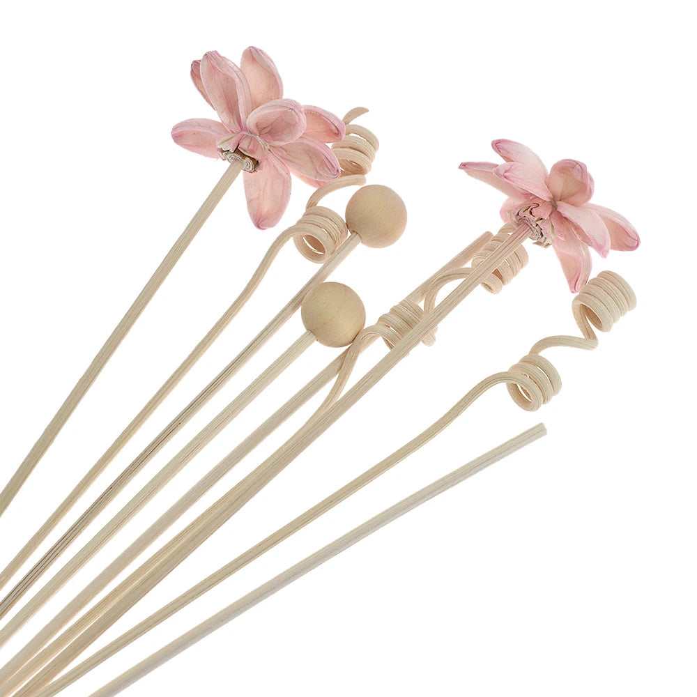 Pink Flowers Lotus Rattan Reed Diffuser Sticks