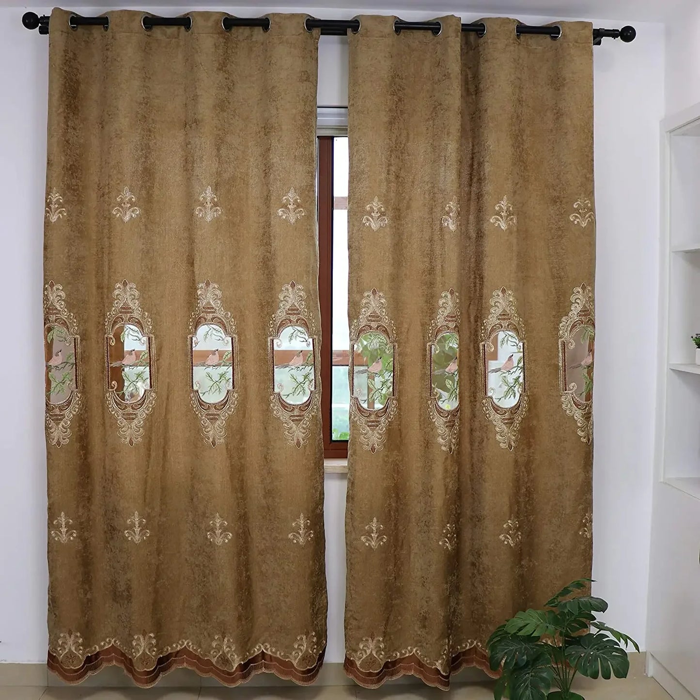 Luxury Bird Embroidered Curtains