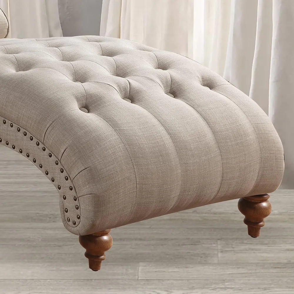Chaise longue upholstered in linen Chair
