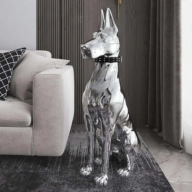 Electroplating Dog Porch Ornament Statue