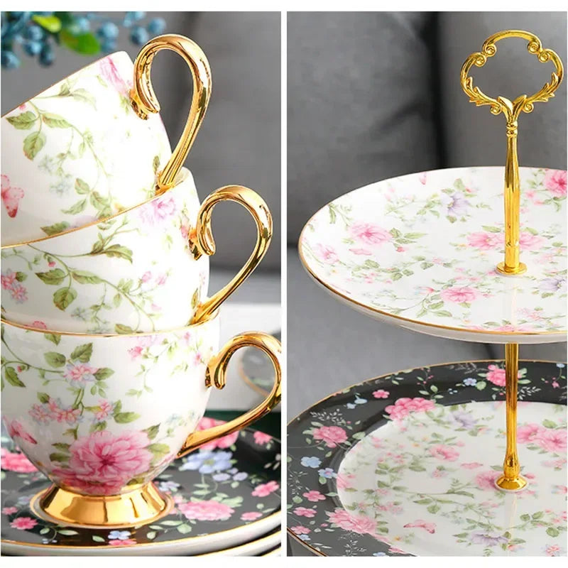 Pastoral Flower Bone China Tea aSet