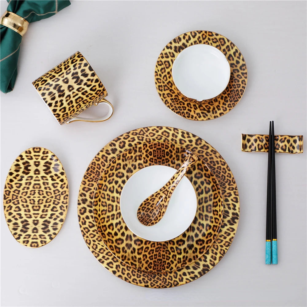 Leopard Pattern Bone China Coffee Tea Cup