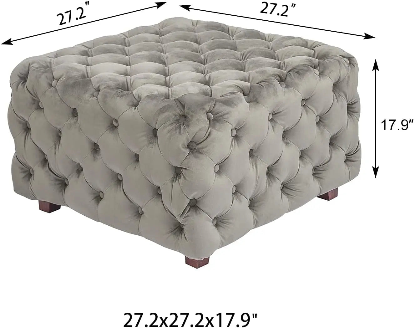 Velvet Ottoman Bench Cube Foot Rest Stool Square Coffee Table