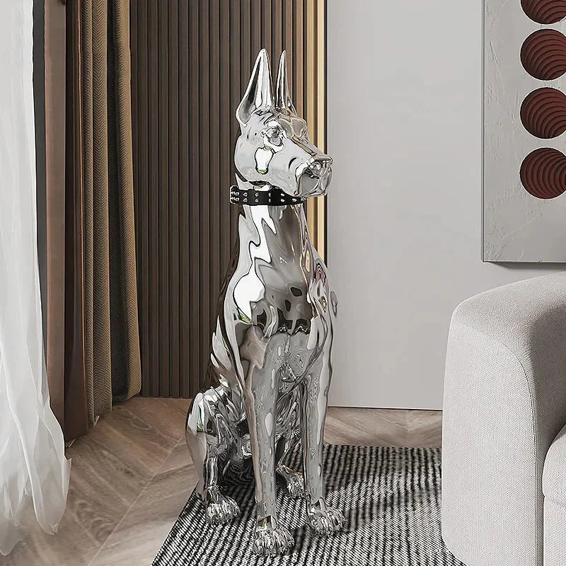 Electroplating Dog Porch Ornament Statue