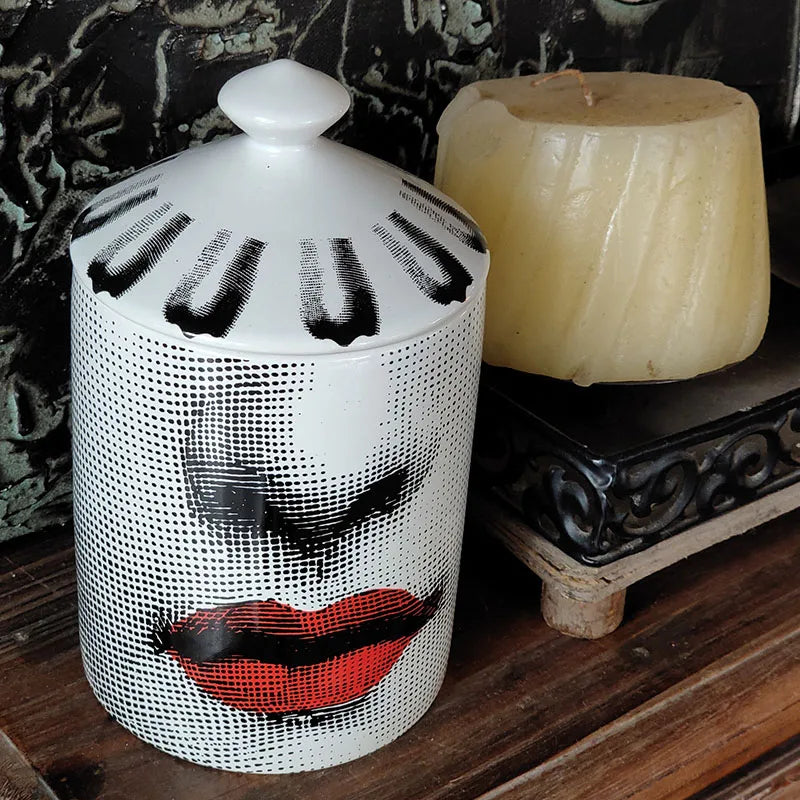 Lady Face DIY Empty Candle Holder Bottle