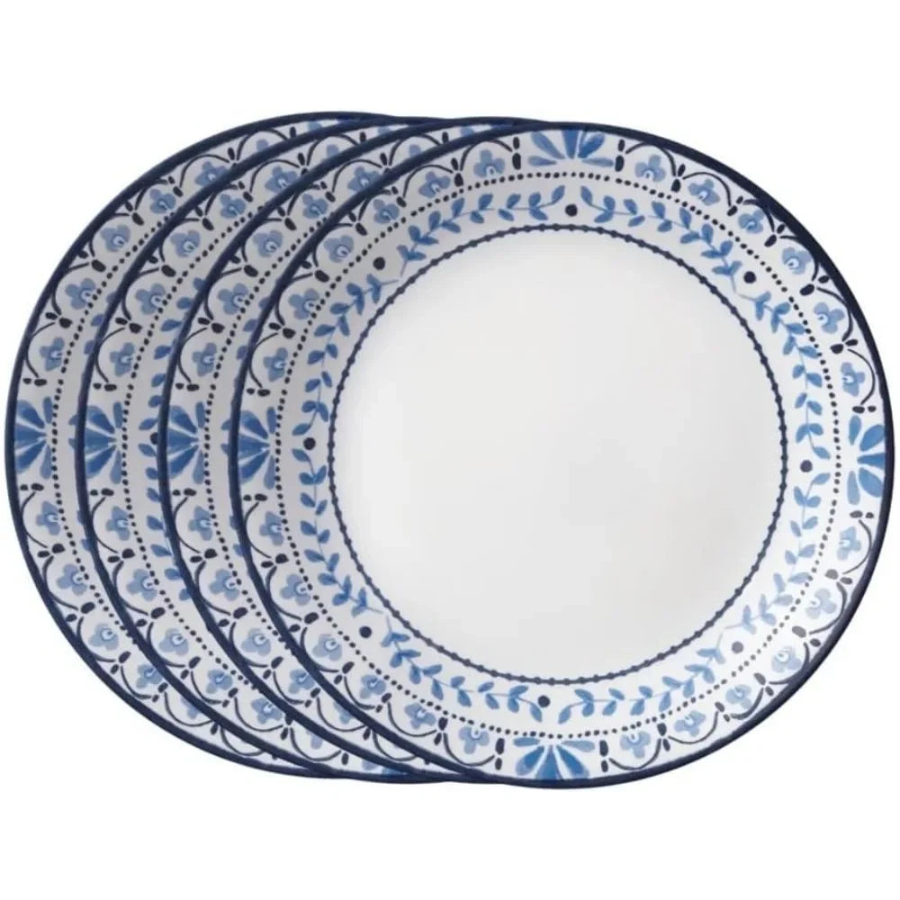 Lightweight Round 4-Pieces 8.5" Glass Salad Plates