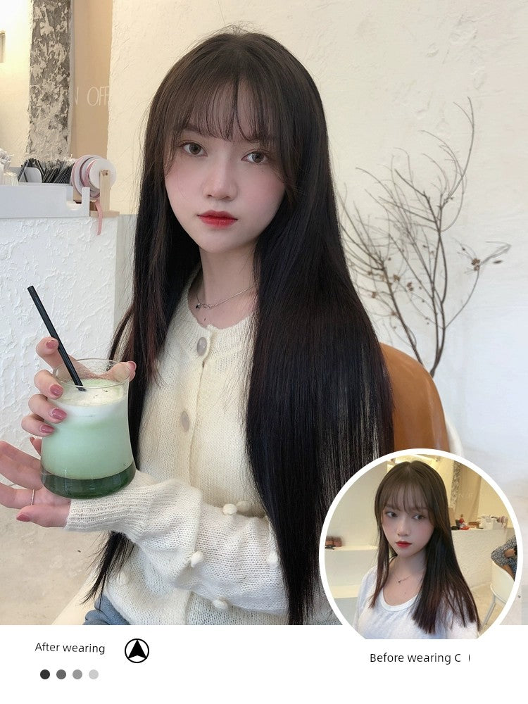 Real Hair Piece Seamless Hair Extension Wig