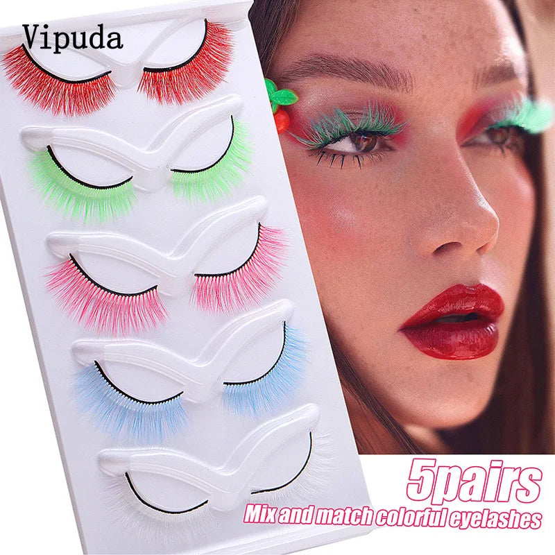 Mix Color Rainbow Eyelashes Set