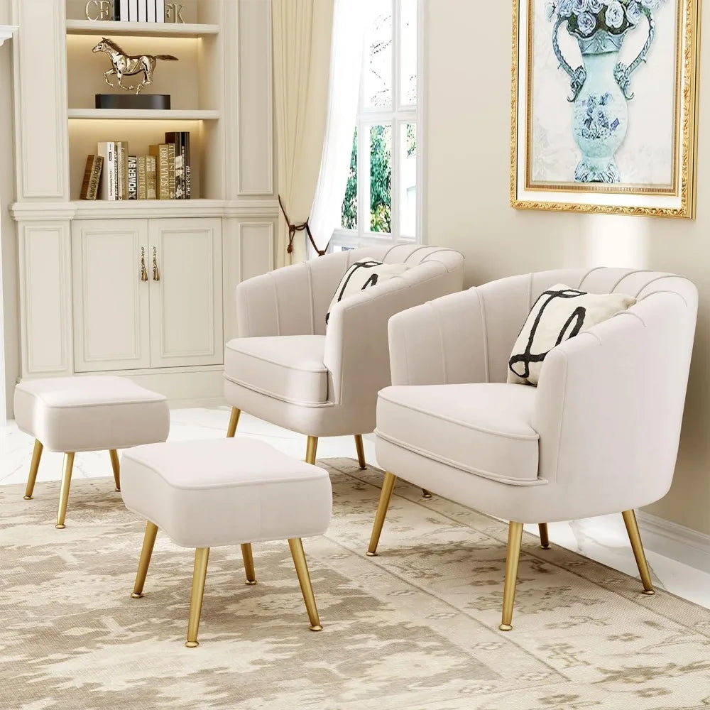 Chair With Golden Metal Leg