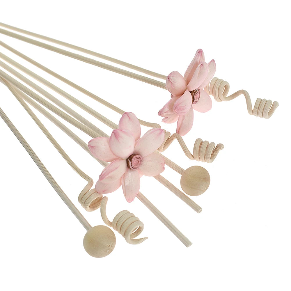 Pink Flowers Lotus Rattan Reed Diffuser Sticks