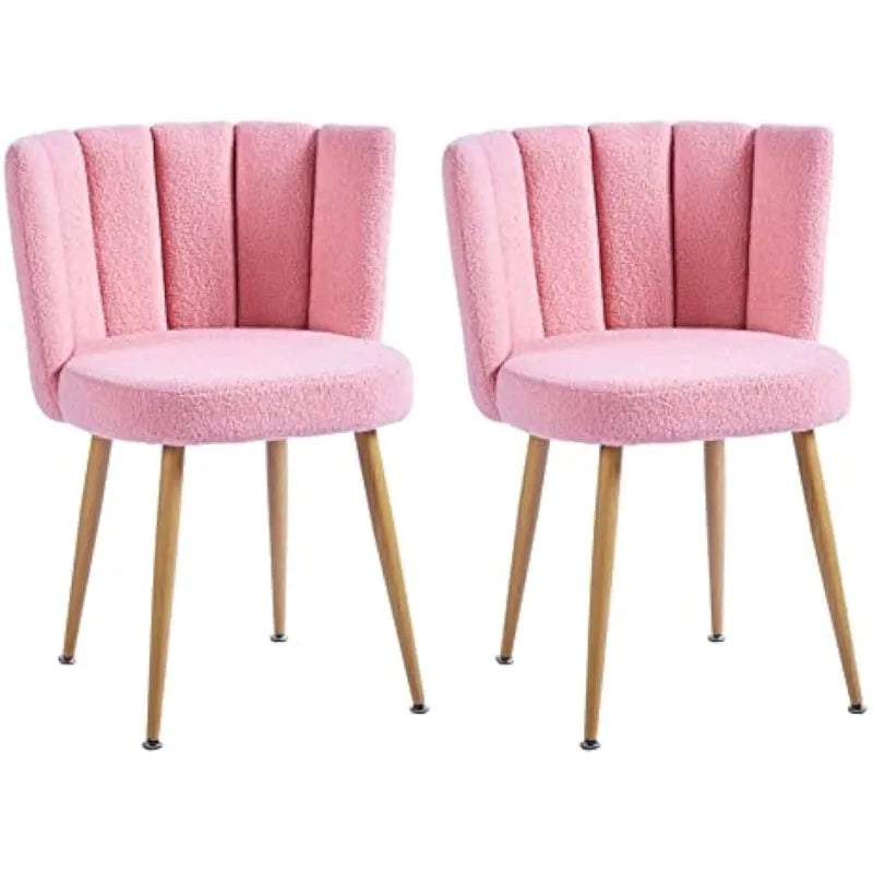 Pink Sherpa Accent Chairs Set of 2