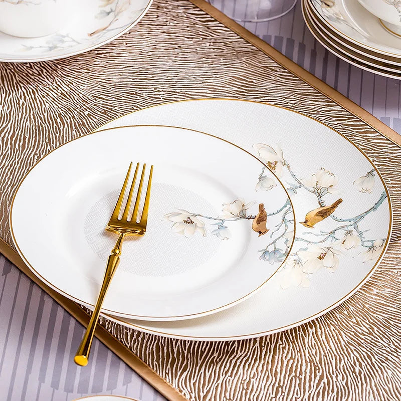 Chinese High-grade Flower-and-bird Bone Porcelain Tableware