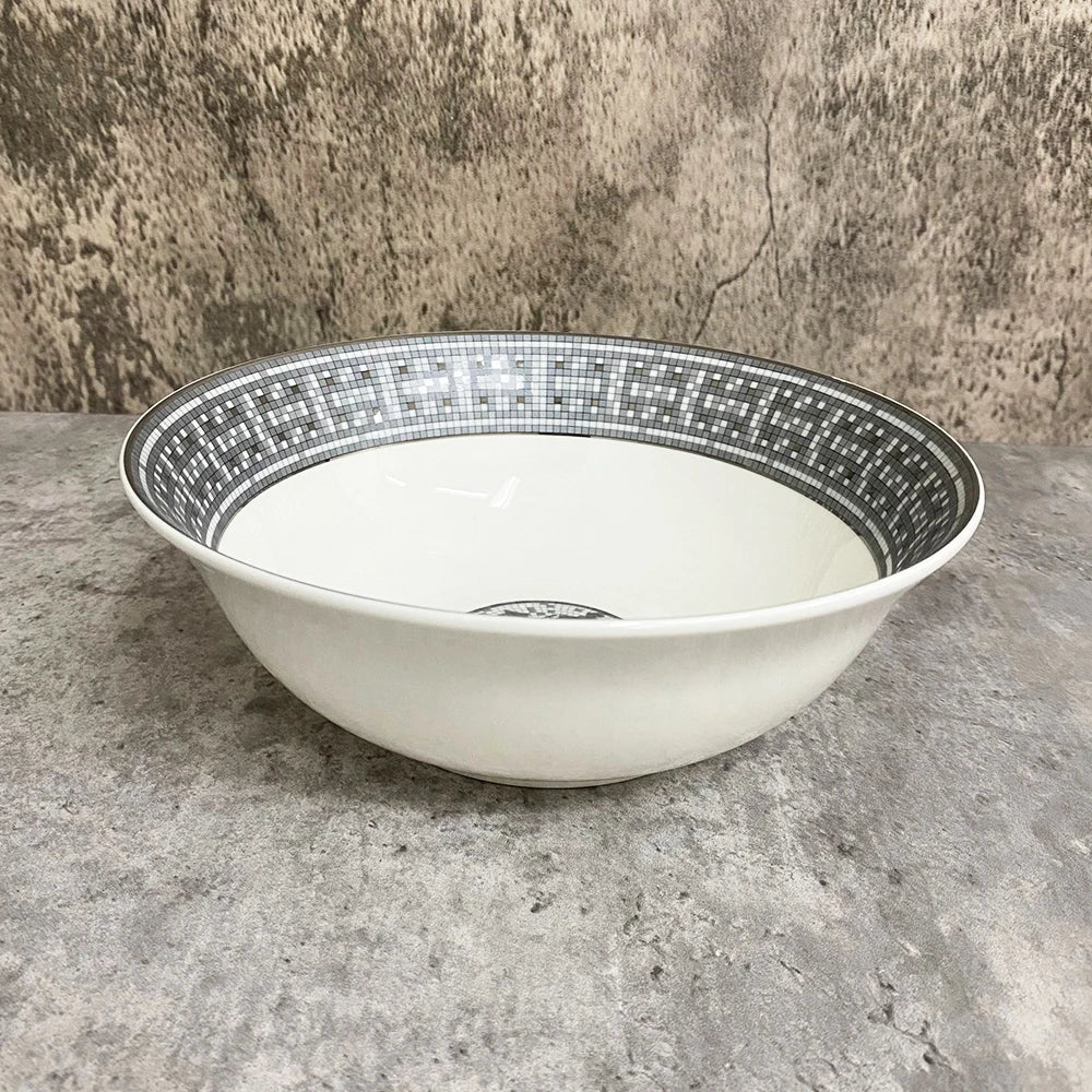 Big Handpainted Nordic Ceramic Bowls For Ramen Noodle