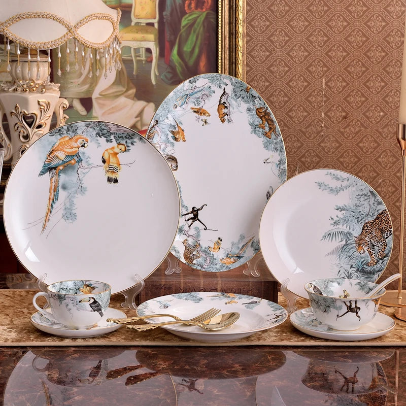 Decorative Forest Animals Porcelain Plates