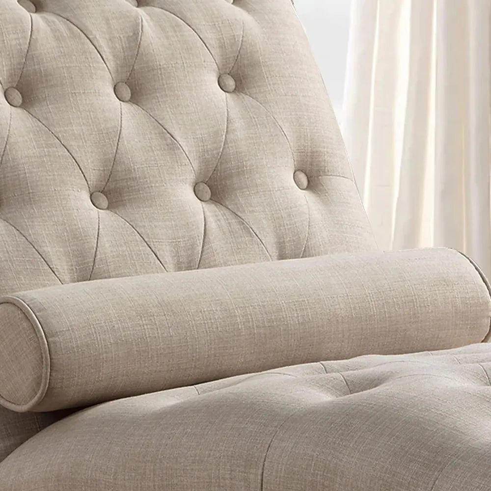 Chaise longue upholstered in linen Chair