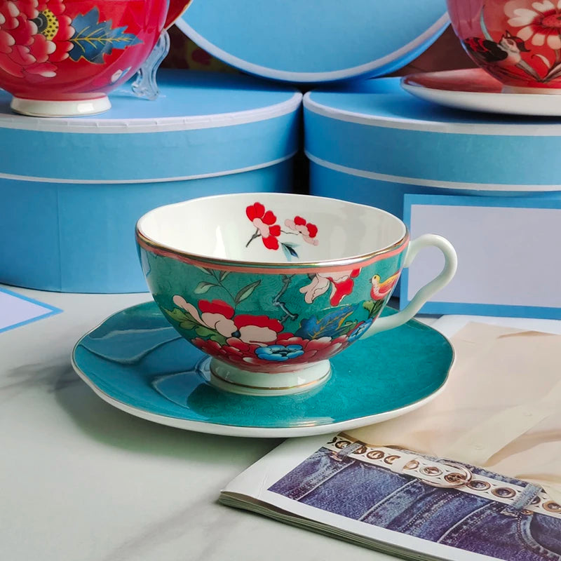 Bone China Dessert Plate Coffee Cup Set