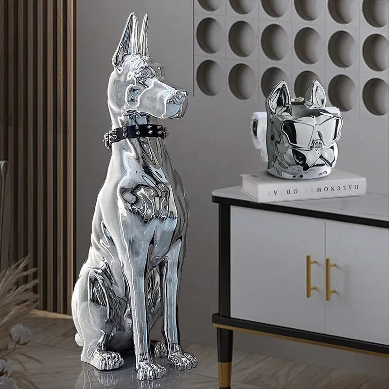 Electroplating Dog Porch Ornament Statue
