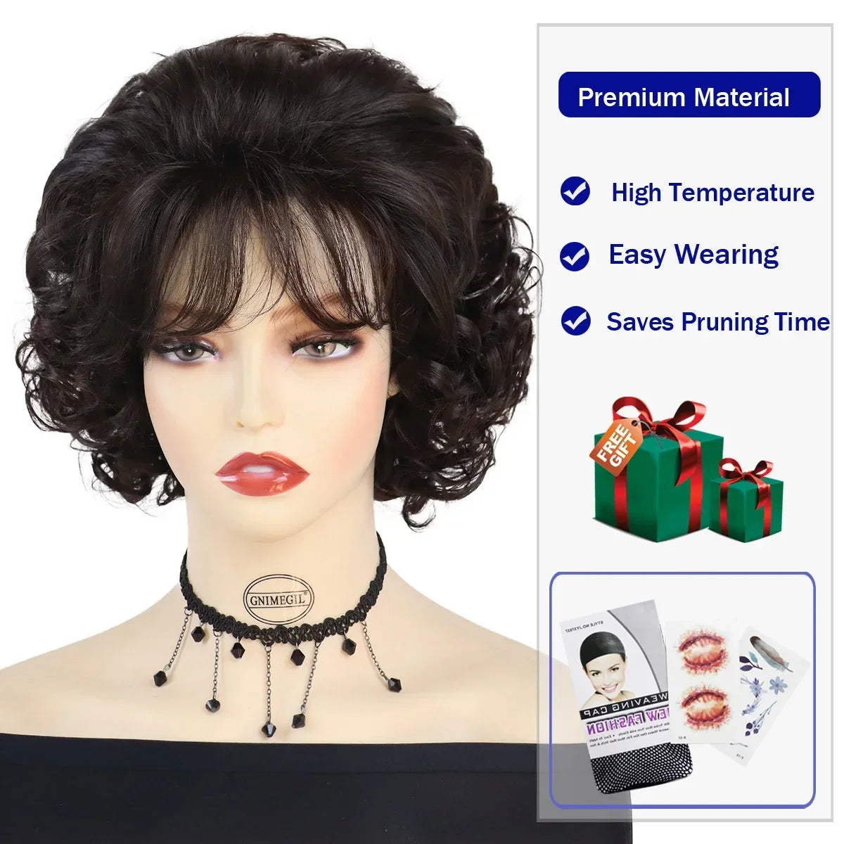GNIMEGIL Synthetic Short Bob Wig