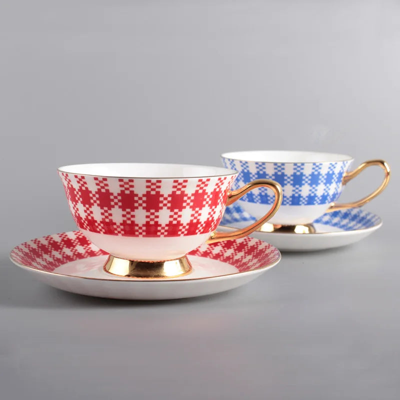 British Bone Porcelain Coffee Cup and Saucer Set