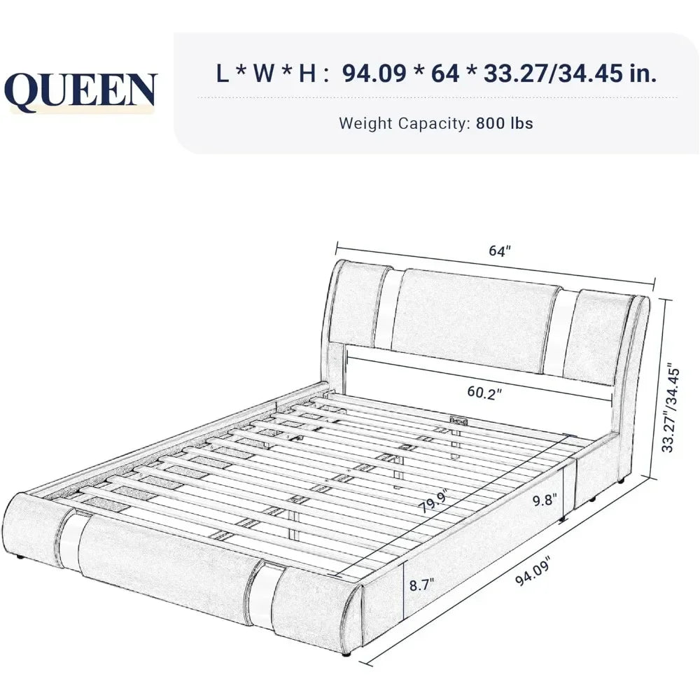 Bed Frame With Iron Plate Trim