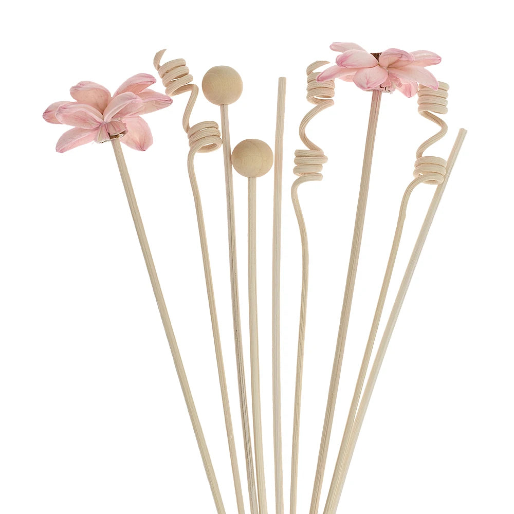 Pink Flowers Lotus Rattan Reed Diffuser Sticks