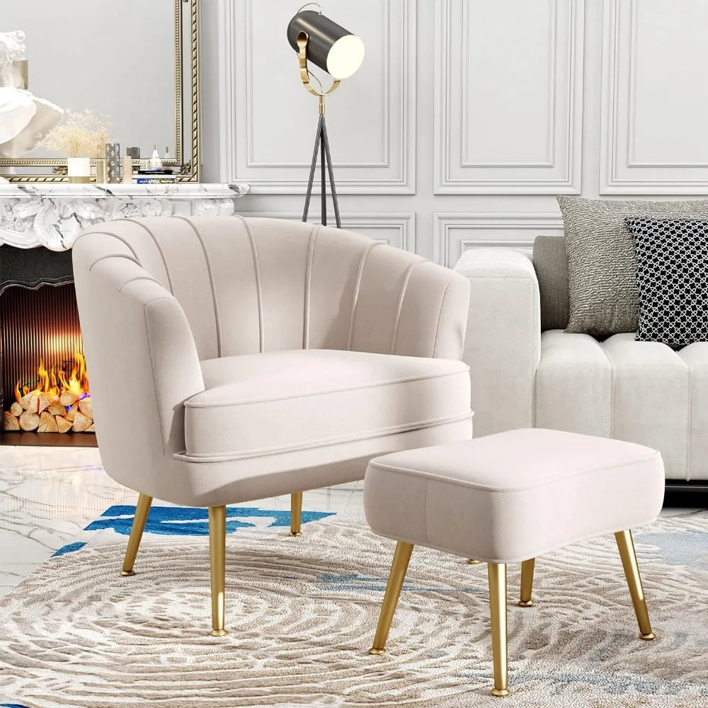 Chair With Golden Metal Leg