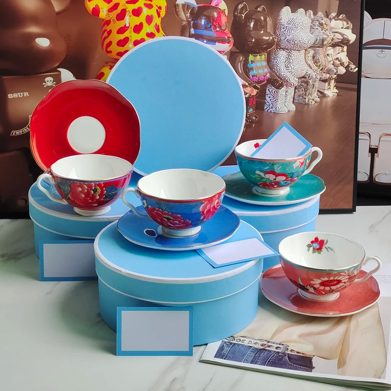 Bone China Dessert Plate Coffee Cup Set