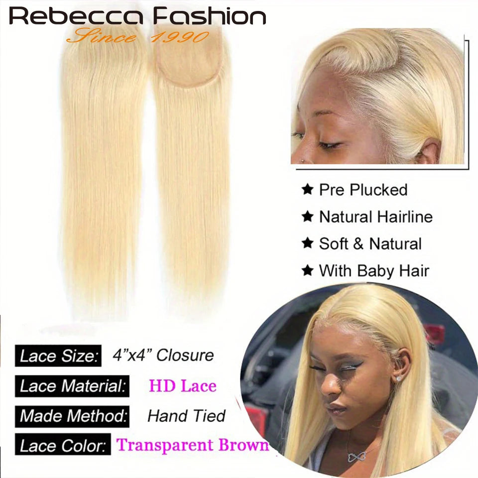 Blonde Human Hair Closure Wig