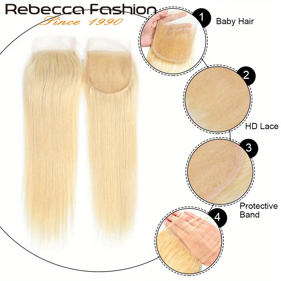 Blonde Human Hair Closure Wig