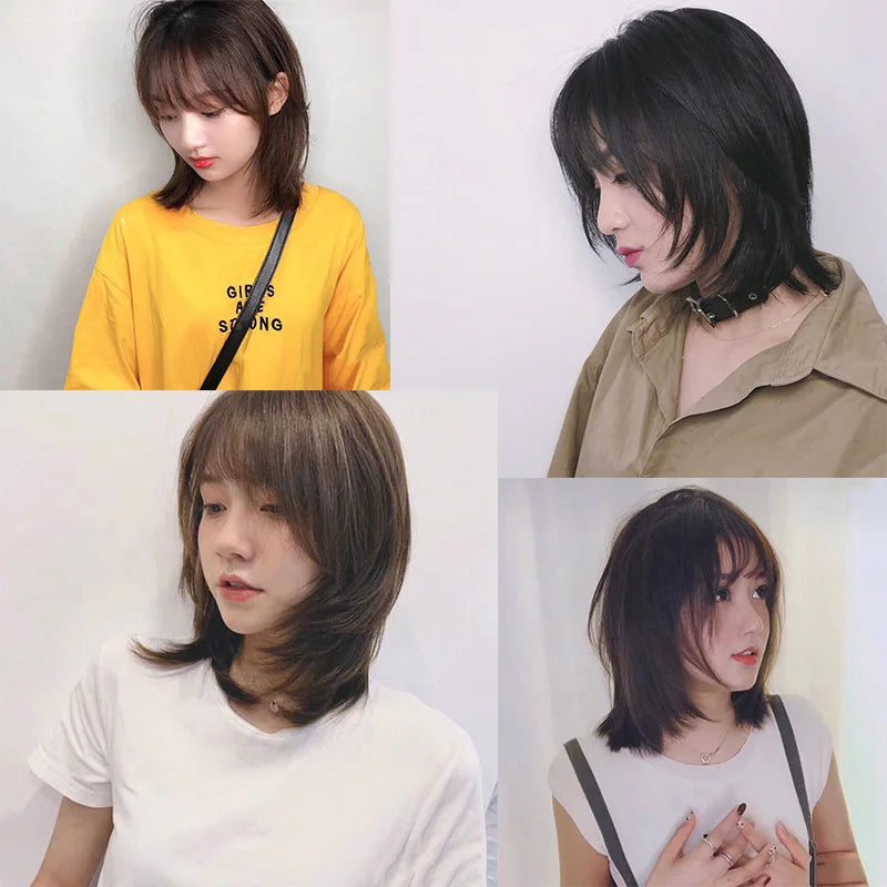 DIFEI short wigs with air bangs