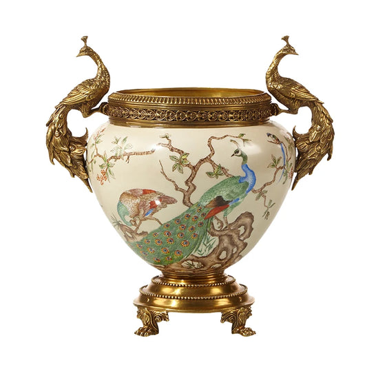 European-Style American Peacock  Ceramic Decoration