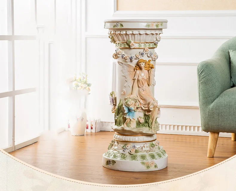 Nordic Floor Angel Roman Column Resin Ornament