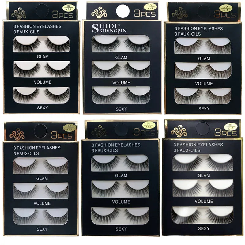 SHIDISHANGPIN 3D Faux Mink Hair Soft False Eyelashes
