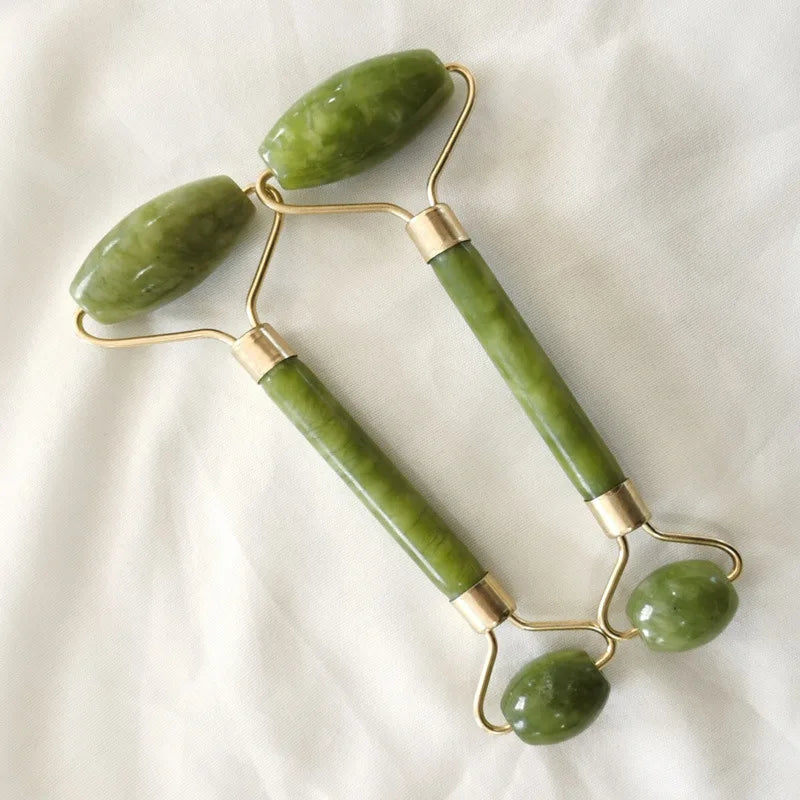 Natural Double Head Jade Facial Massage Roller