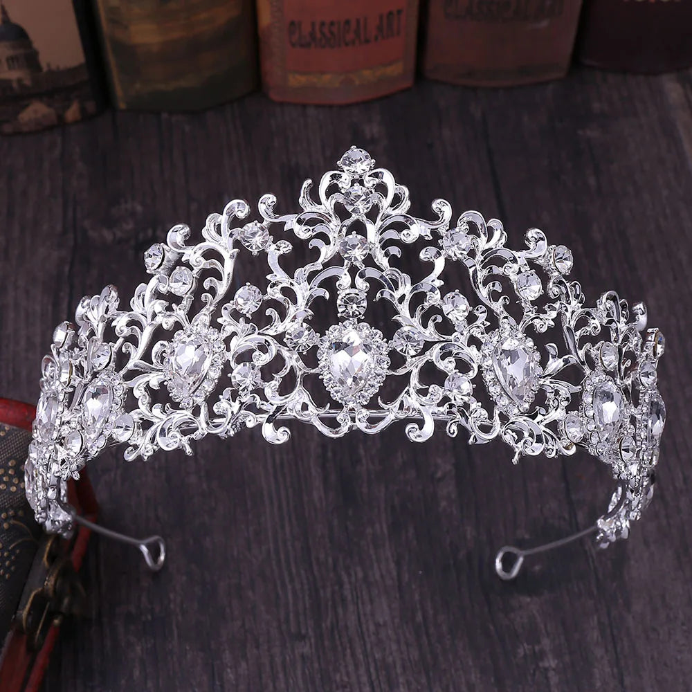 KMVEXO Forest Leaf Crystal Tiara