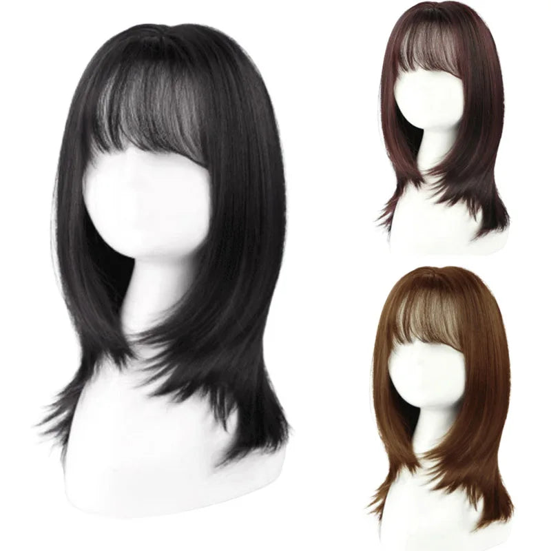 DIFEI short wigs with air bangs
