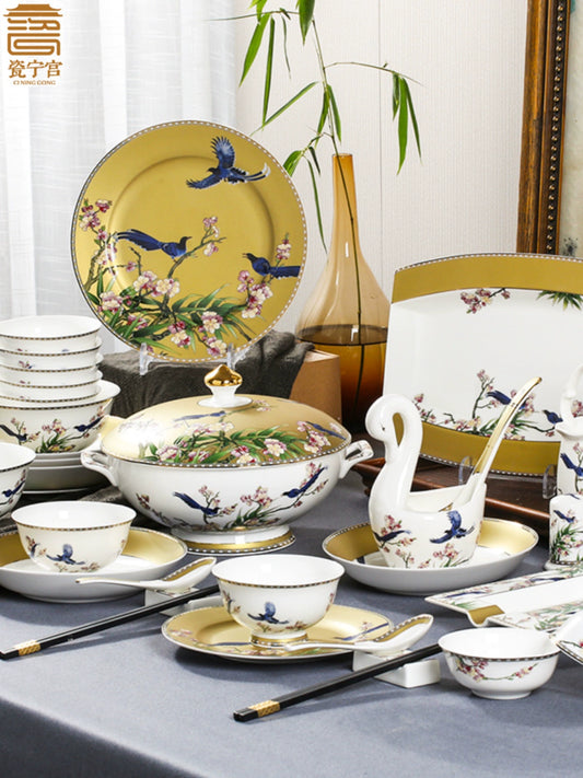 Porcelain Ninggong Bone China Tableware Suit