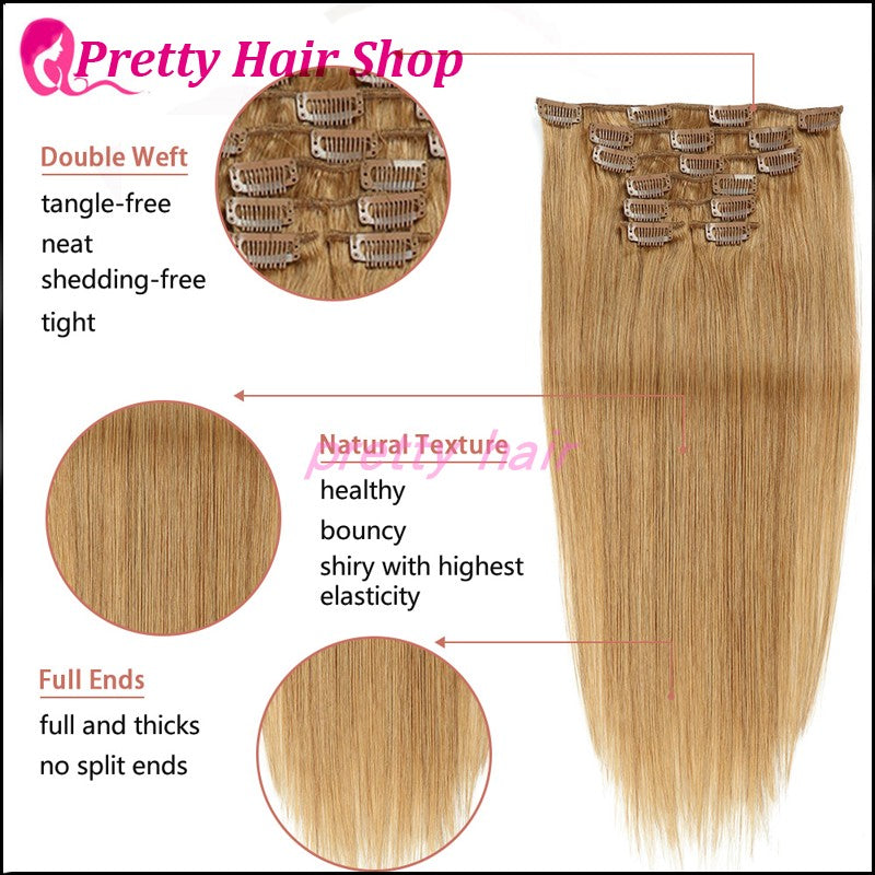 Straight Human Clip-In Hair Extension
