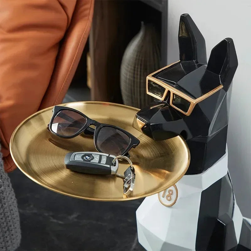 Giant Doberman Side Table Large Dog Tray Statues