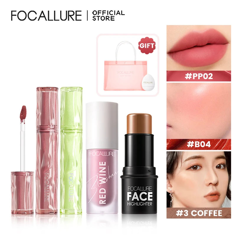 FOCALLURE Lip Gloss Makeup Set