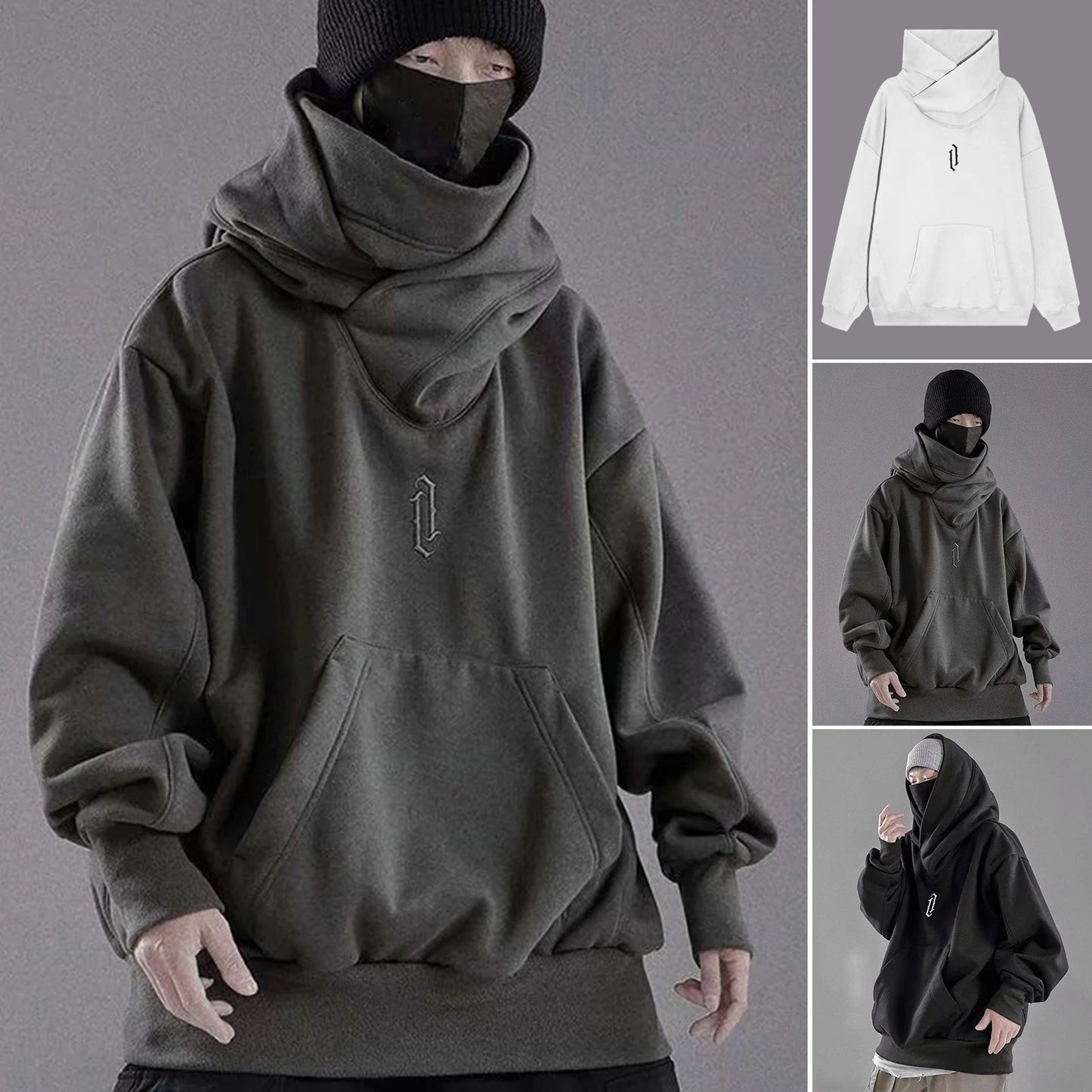 Autumn Winter High Collar Hoodie