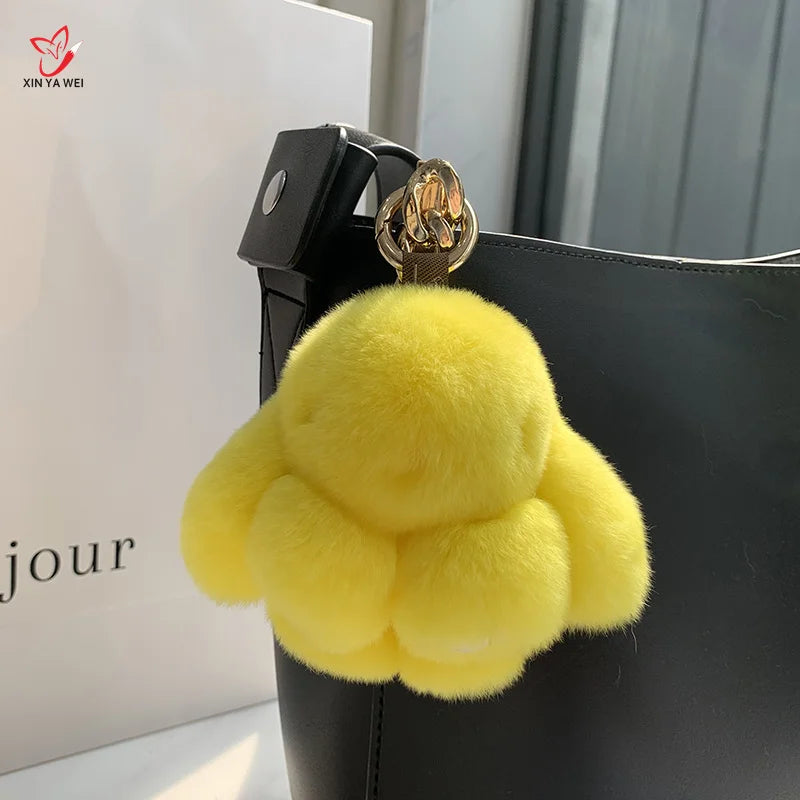 Fluffy Real Rabbit Fur Key Chain