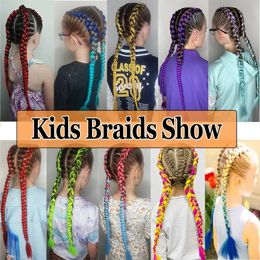Ombre Braiding Synthetic Crochet Twist Rainbow Hair