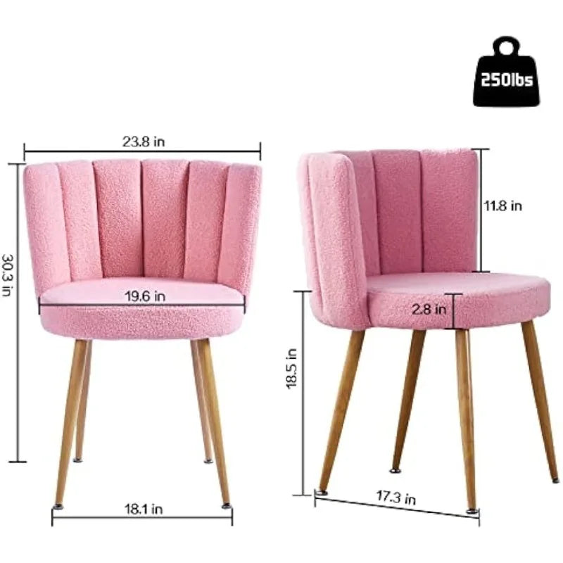 Pink Sherpa Accent Chairs Set of 2