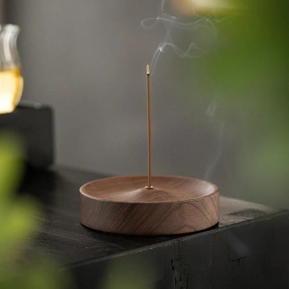 Black Walnut Incense Base Holder