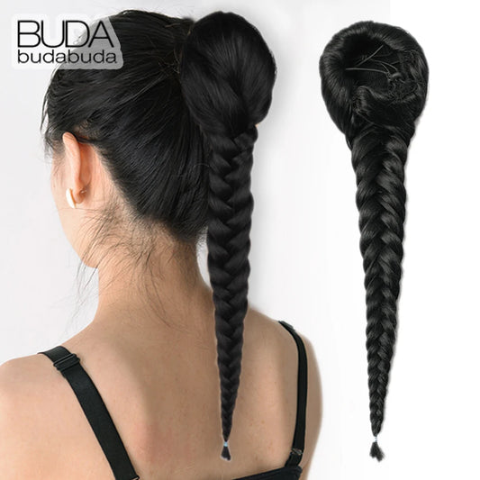 Synthetic Hair Braided Fishtail Ponytail Clip In Hair Extension
